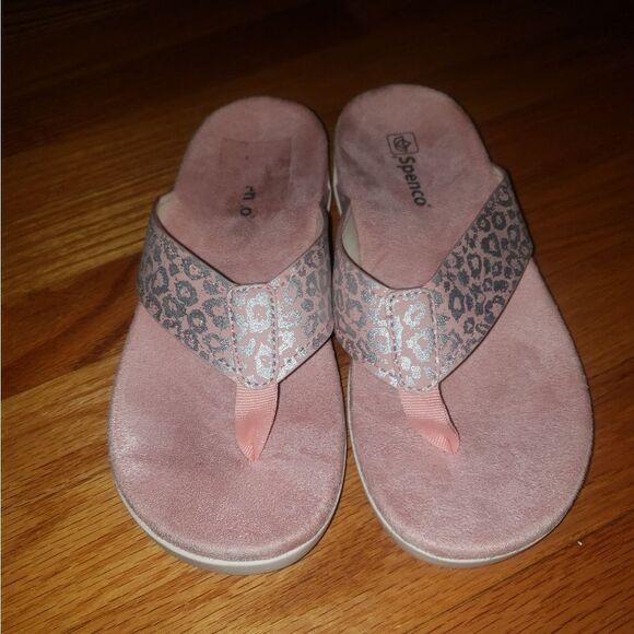 Spenco Pink Leppard Slip-On Sandals - Picture 2 of 6